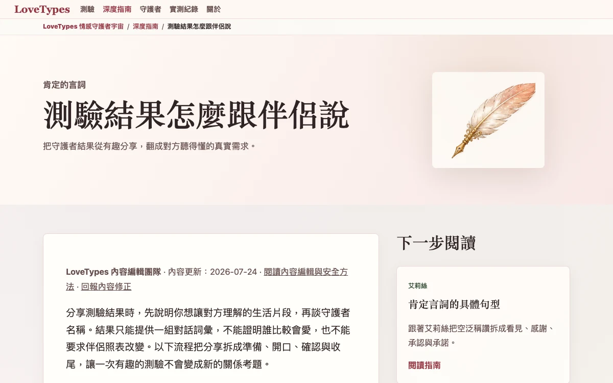 LoveTypes 指南在圖片未載入時仍保持文字與版面可讀的測試畫面